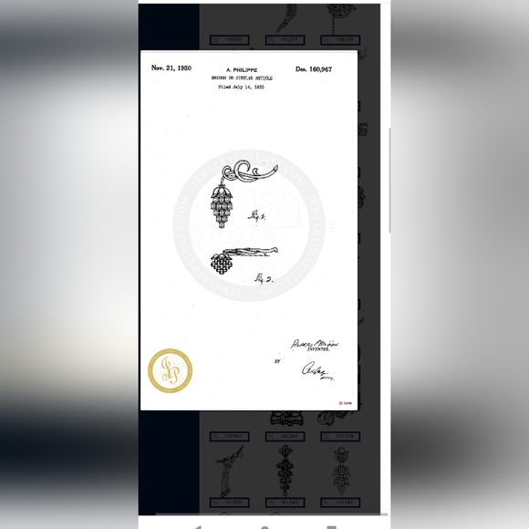 Trifari Alfred Phillipe Pat. 160,967   Dangle Grape Cluster Brooch 1950 - Picture 12 of 12